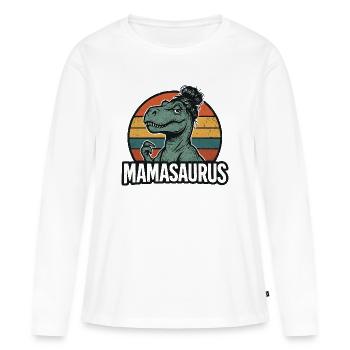 Mamasaurus Mama Mutter Geschenkidee Humor Lustig - Frauen Premium Bio Langarmshirt - Weiß - Vorne - Julia (174cm)