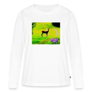 Quoi de neuf - T-shirt manches longues Premium bio Femme - blanc - Devant - Julia (174cm)