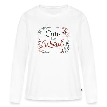 Mignon mais étrange - cadeau esthétique floral - T-shirt manches longues Premium bio Femme - blanc - Devant - Julia (174cm)