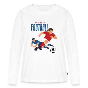 L’art du football, le dribble - T-shirt manches longues Premium bio Femme - blanc - Devant - Julia (174cm)