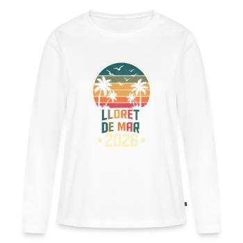 Lloret de Mar 2026 - T-shirt manches longues Premium bio Femme - blanc - Devant - Julia (174cm)
