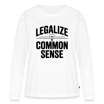 Légaliser le bon sens - T-shirt manches longues Premium bio Femme - blanc - Devant - Julia (174cm)