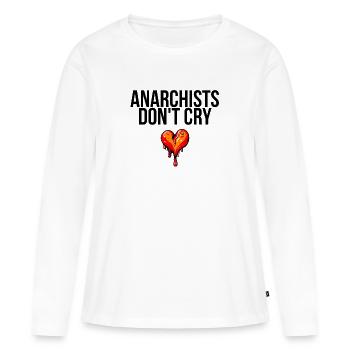 anarchists don't cry - Women's Premium Organic Long Sleeve Shirt - white - Front - Julia (174cm)