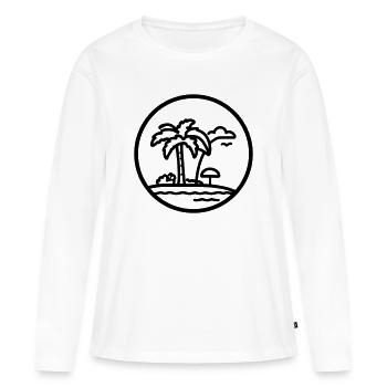 Vacances - T-shirt manches longues Premium bio Femme - blanc - Devant - Julia (174cm)