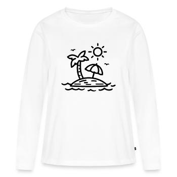 plage - T-shirt manches longues Premium bio Femme - blanc - Devant - Julia (174cm)