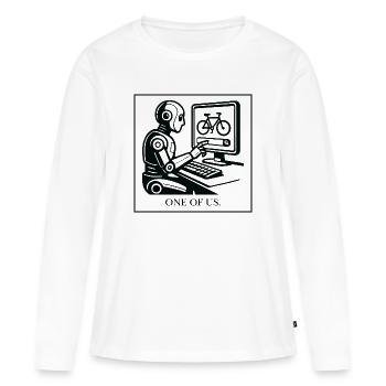 Robotik-Design Fahrrad am Monitor - Frauen Premium Bio Langarmshirt - Weiß - Vorne - Julia (174cm)