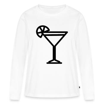 cocktail - T-shirt manches longues Premium bio Femme - blanc - Devant - Julia (174cm)