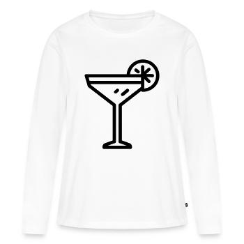cocktail - T-shirt manches longues Premium bio Femme - blanc - Devant - Julia (174cm)