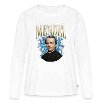 Gregor Mendel Donner - Frauen Premium Bio Langarmshirt - Weiß - Vorne - Julia (174cm)