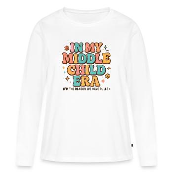 Daughter Family Humor In My Middle Child Era - Women's Premium Organic Long Sleeve Shirt - white - Front - Julia (174cm)