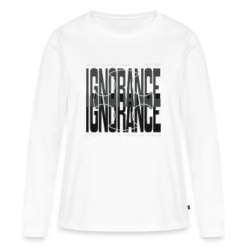 Courage gegen Angst Kreuz-Design - Frauen Premium Bio Langarmshirt - Weiß - Vorne - Julia (174cm)