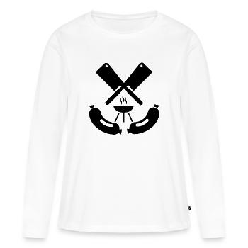 Griller - T-shirt manches longues Premium bio Femme - blanc - Devant - Julia (174cm)