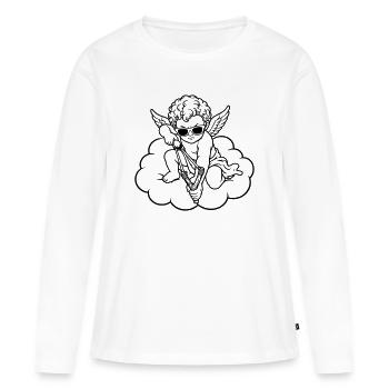 Chérubin en colère avec fronde - T-shirt manches longues Premium bio Femme - blanc - Devant - Julia (174cm)