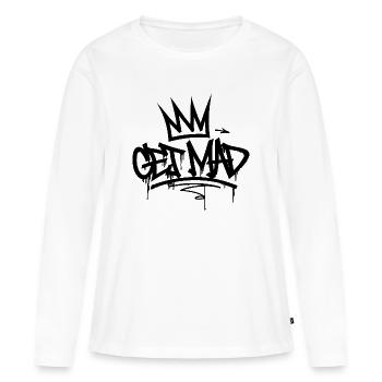Gamma Crown Graffiti Logo Get Mad - T-shirt manches longues Premium bio Femme - blanc - Devant - Julia (174cm)