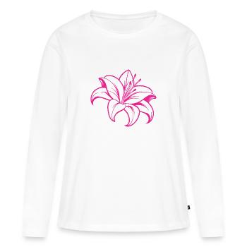 Fleur de lys - T-shirt manches longues Premium bio Femme - blanc - Devant - Julia (174cm)
