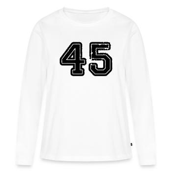 45 - T-shirt manches longues Premium bio Femme - blanc - Devant - Julia (174cm)
