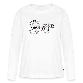 réflexion - T-shirt manches longues Premium bio Femme - blanc - Devant - Julia (174cm)