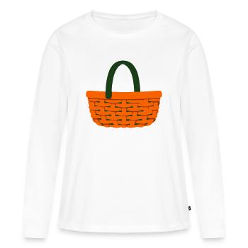 Cueilleur de champignons tressés - T-shirt manches longues Premium bio Femme - blanc - Devant - Julia (174cm)