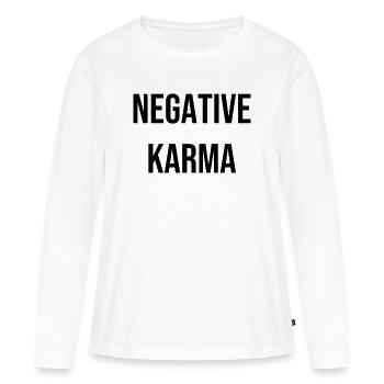 Karma négatif - T-shirt manches longues Premium bio Femme - blanc - Devant - Julia (174cm)