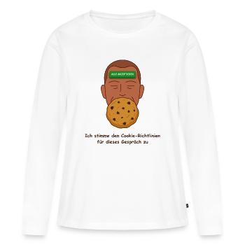 Datenschutz Cookie, Richtlinien Ironie - Frauen Premium Bio Langarmshirt - Weiß - Vorne - Julia (174cm)