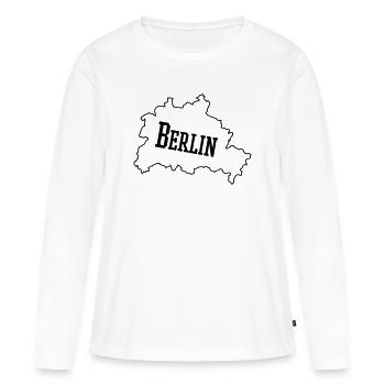 Berlin - T-shirt manches longues Premium bio Femme - blanc - Devant - Julia (174cm)