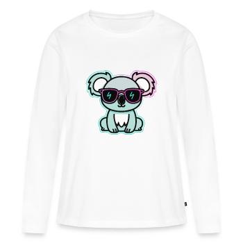 Koala-Neonbrillen - Frauen Premium Bio Langarmshirt - Weiß - Vorne - Julia (174cm)