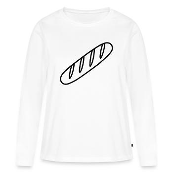 baguette - T-shirt manches longues Premium bio Femme - blanc - Devant - Julia (174cm)