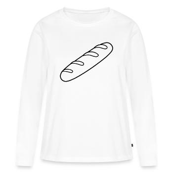 baguette - T-shirt manches longues Premium bio Femme - blanc - Devant - Julia (174cm)