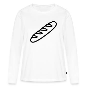 baguette - T-shirt manches longues Premium bio Femme - blanc - Devant - Julia (174cm)