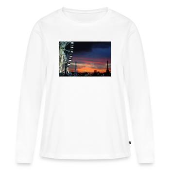 Paris at Sunset Ferris Wheel - Women's Premium Organic Long Sleeve Shirt - white - Front - Julia (174cm)