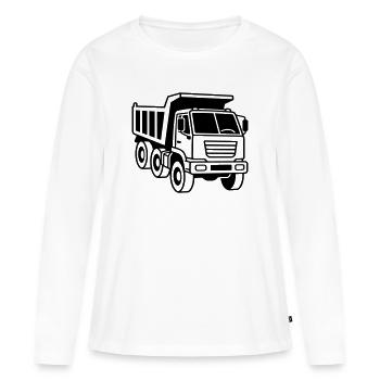 Camion-benne - T-shirt manches longues Premium bio Femme - blanc - Devant - Julia (174cm)