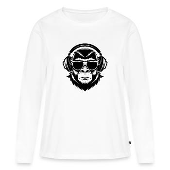DJ Gorilla - T-shirt manches longues Premium bio Femme - blanc - Devant - Julia (174cm)
