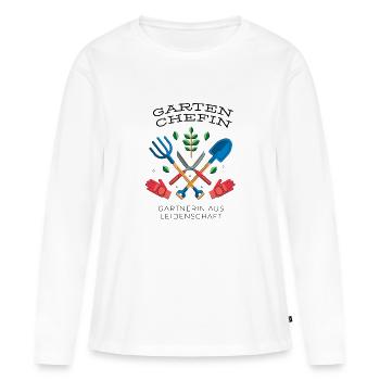Garten Chefin - Frauen Premium Bio Langarmshirt - Weiß - Vorne - Julia (174cm)