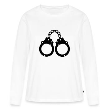 Menottes - T-shirt manches longues Premium bio Femme - blanc - Devant - Julia (174cm)