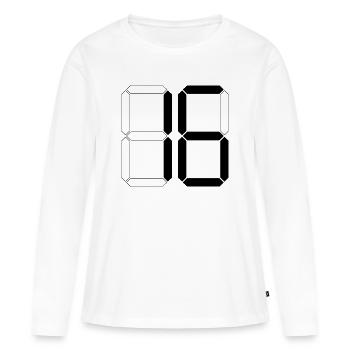 NUMÉRO 16 Seize Cadeaux d’anniversaire numériques - T-shirt manches longues Premium bio Femme - blanc - Devant - Julia (174cm)