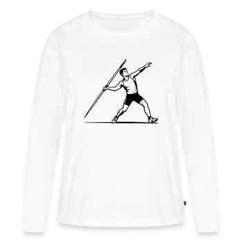 Lancer du javelot - T-shirt manches longues Premium bio Femme - blanc - Devant - Julia (174cm)