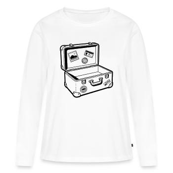 reise - Frauen Premium Bio Langarmshirt - Weiß - Vorne - Julia (174cm)