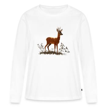 Rehbock - Frauen Premium Bio Langarmshirt - Weiß - Vorne - Julia (174cm)