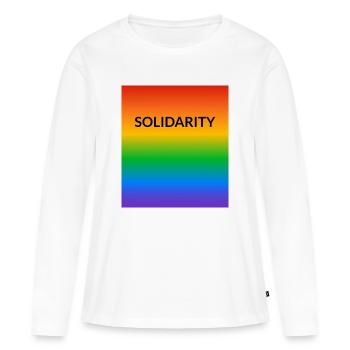 Solidarity Rainbow LGBT Ally Pride Allianz - Frauen Premium Bio Langarmshirt - Weiß - Vorne - Julia (174cm)