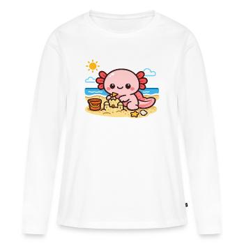 Un poulpe de plage de Kawaii construit un bac à sable - T-shirt manches longues Premium bio Femme - blanc - Devant - Julia (174cm)