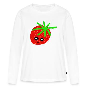Fraises des Enfants Fraises - T-shirt manches longues Premium bio Femme - blanc - Devant - Julia (174cm)