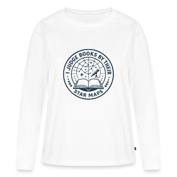 Livres par Star Charts | Lire de la science-fiction - T-shirt manches longues Premium bio Femme - blanc - Devant - Julia (174cm)