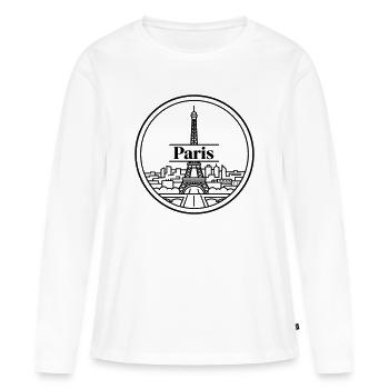 Paris - T-shirt manches longues Premium bio Femme - blanc - Devant - Julia (174cm)