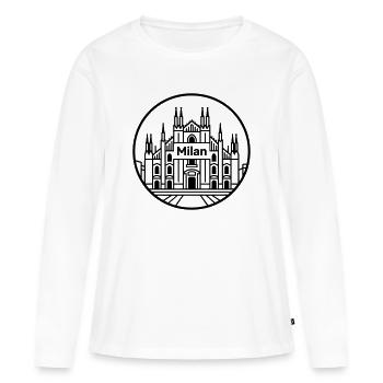 Milan - Women's Premium Organic Long Sleeve Shirt - white - Front - Julia (174cm)