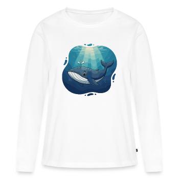 Ozeanischer Wal im Sonnenlicht - Frauen Premium Bio Langarmshirt - Weiß - Vorne - Julia (174cm)