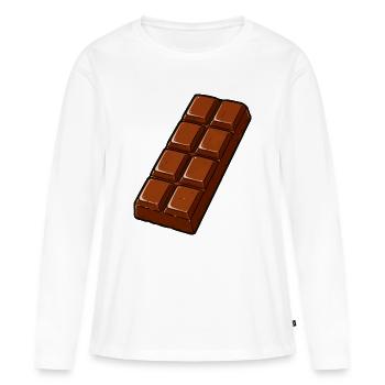 Schokoladen-Tafel Cartoon Retro - Frauen Premium Bio Langarmshirt - Weiß - Vorne - Julia (174cm)