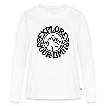 Alpinisme - T-shirt manches longues Premium bio Femme - blanc - Devant - Julia (174cm)