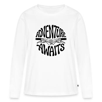 bicyclette - T-shirt manches longues Premium bio Femme - blanc - Devant - Julia (174cm)