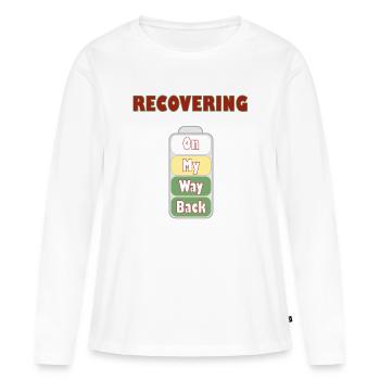 Burnout Recovery Minimal Battery Concept Design - Women's Premium Organic Long Sleeve Shirt - white - Front - Julia (174cm)
