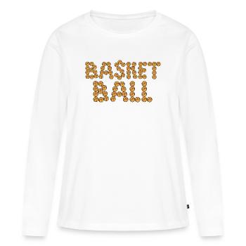 Basketball typography - Women's Premium Organic Long Sleeve Shirt - white - Front - Julia (174cm)